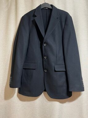 Club Monaco Men’s 100% Wool Black 3-Button Topcoat Jacket - Size M Classic